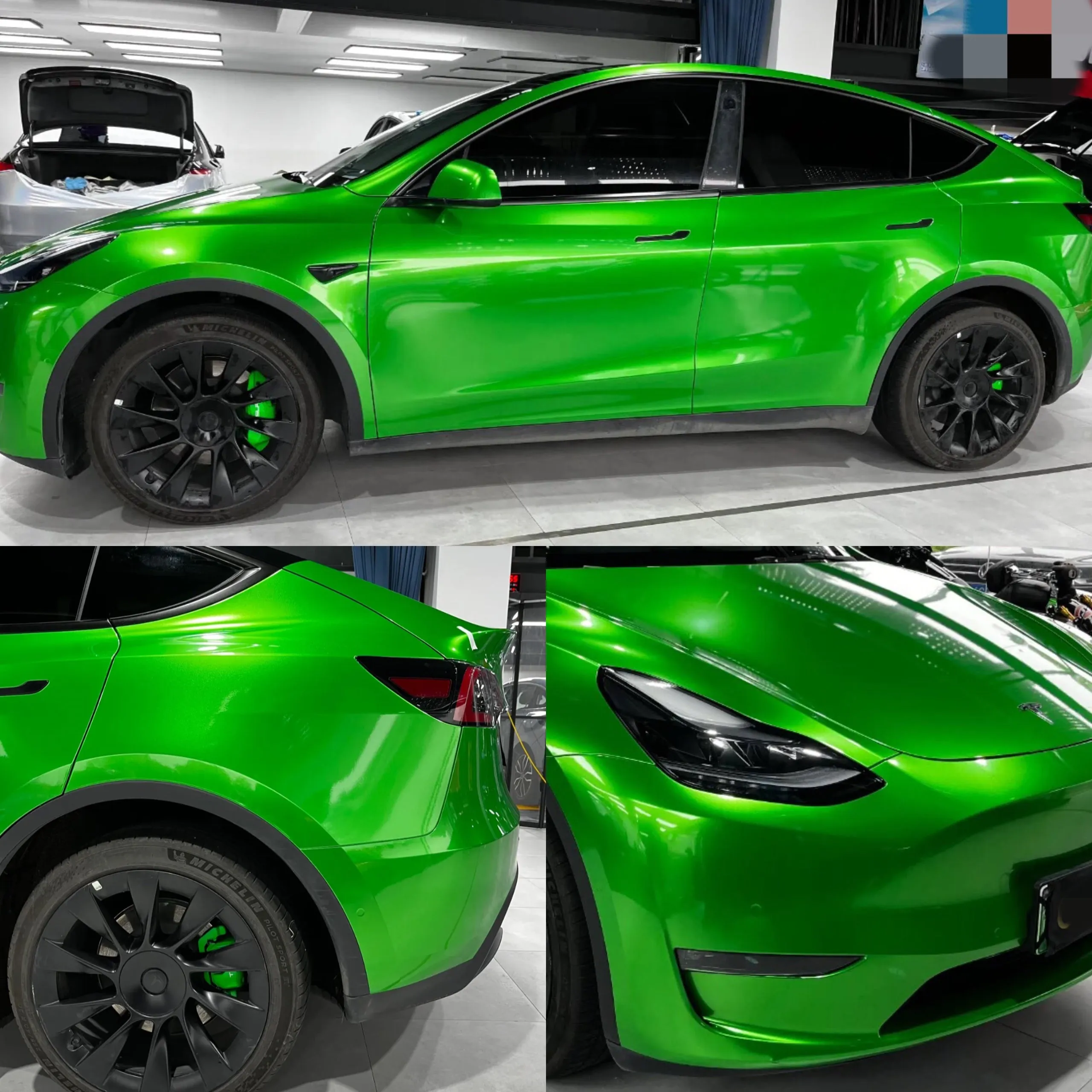 Gloss Metallic Flame Green Car Wrap