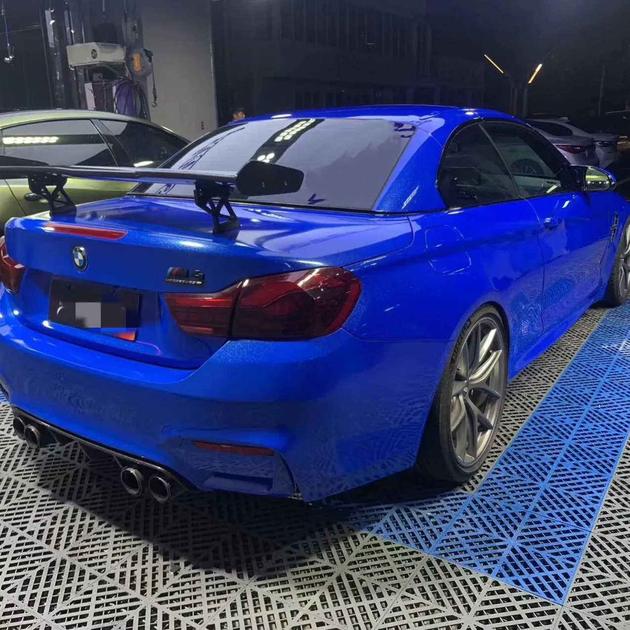 Gloss Metallic Glitter Dark Blue Car Wrap