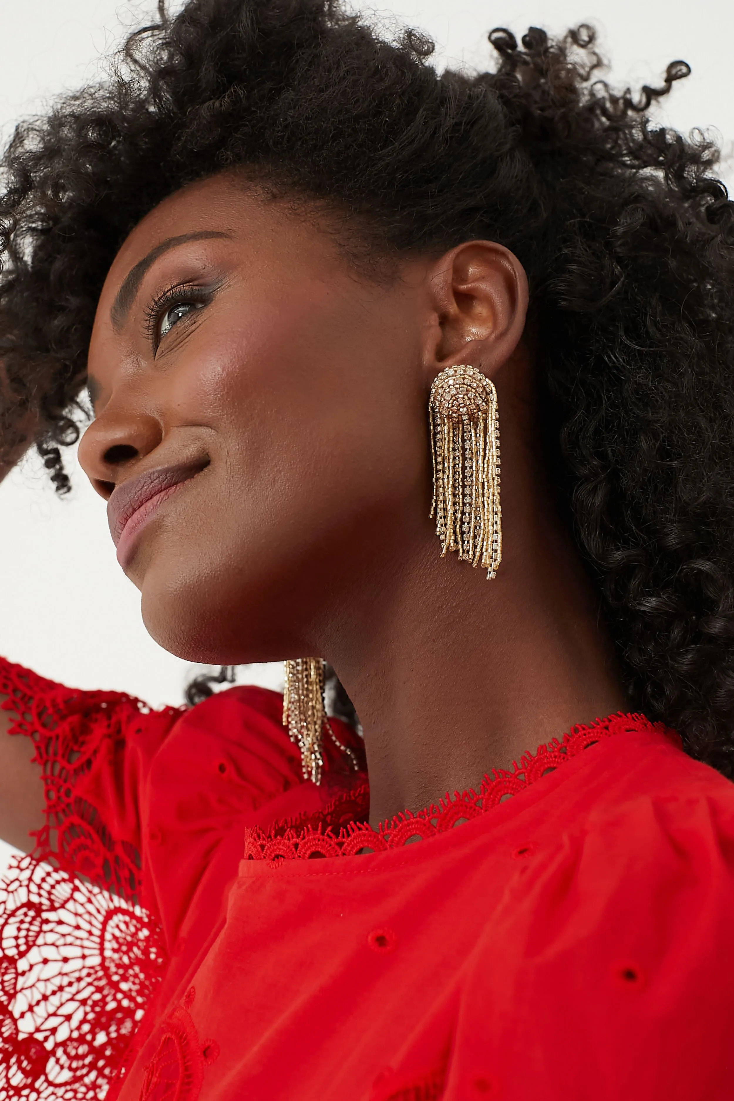 Gold Noor Crystal Earrings