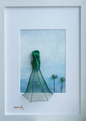 Green Girl with Lotus Flower and Lily Pads
