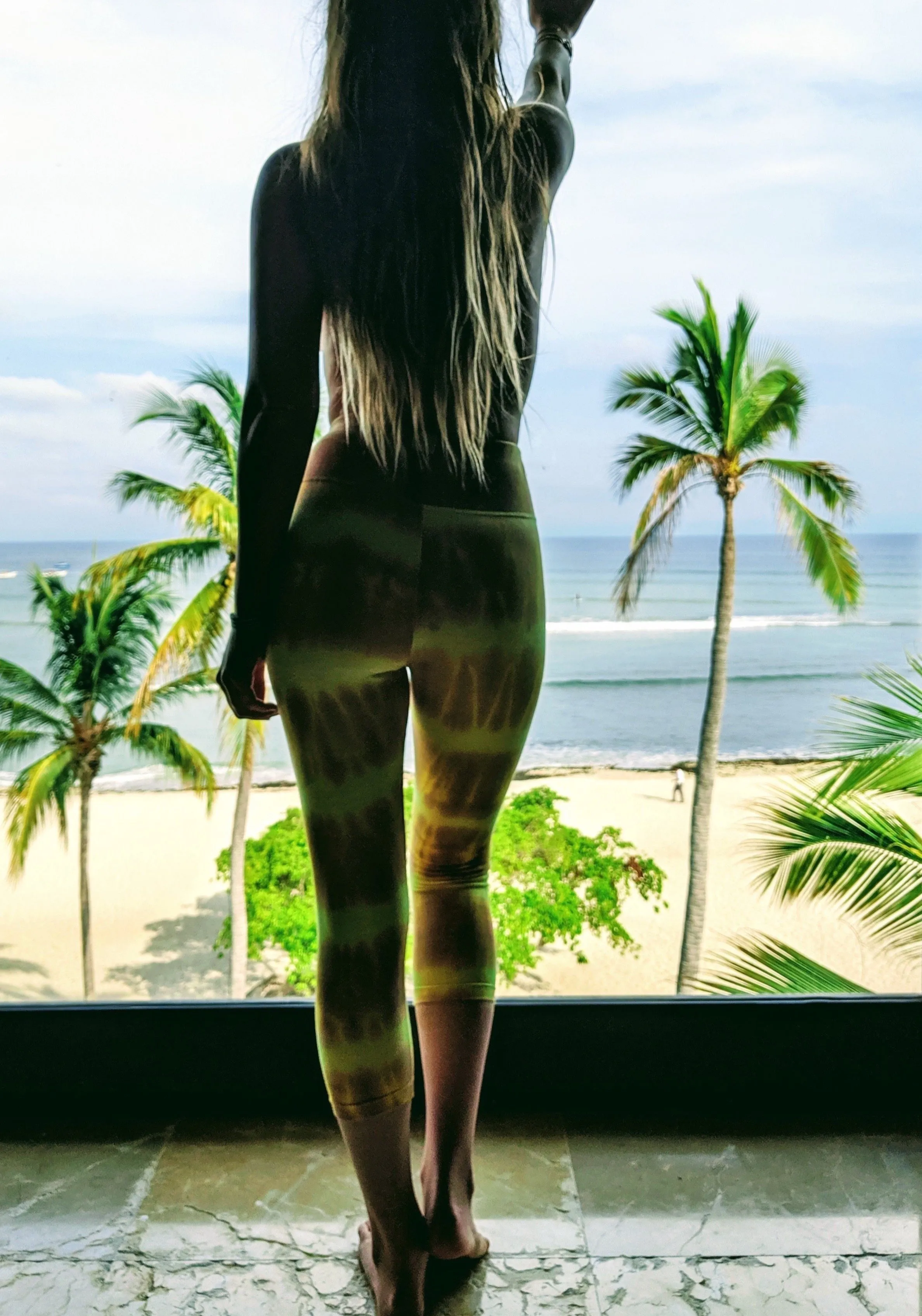 Hand Painted Leggings or Crops - Electric Honey