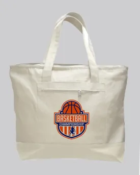 Heavy Canvas Zippered Shopping Tote Bags Customized - Personalized Tote Bags With Your Logo - TG213