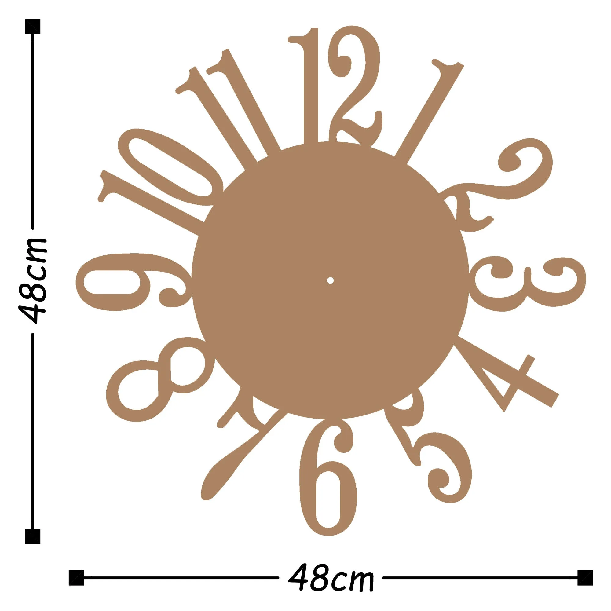 Metal Wall Clock 14 - Copper