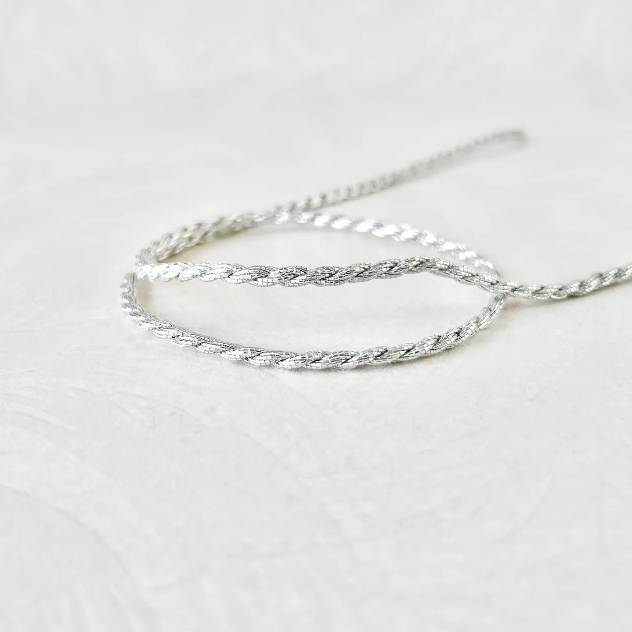 Metallic Silver Twisted Cord