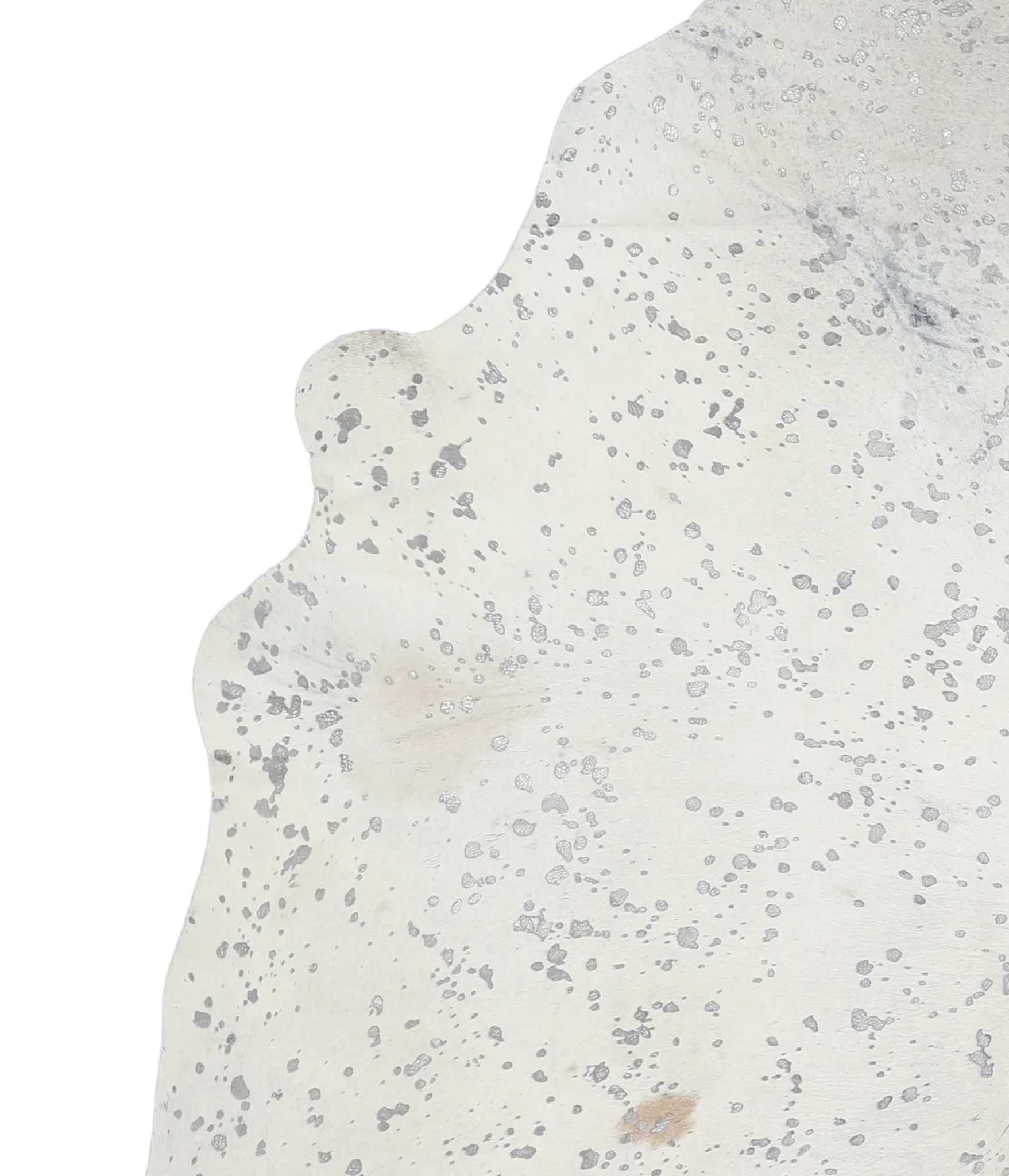 Metallic Silver White X-Large Brazilian Cowhide Rug 7'5"H x 6'4"W #A20186 by Hudson Hides