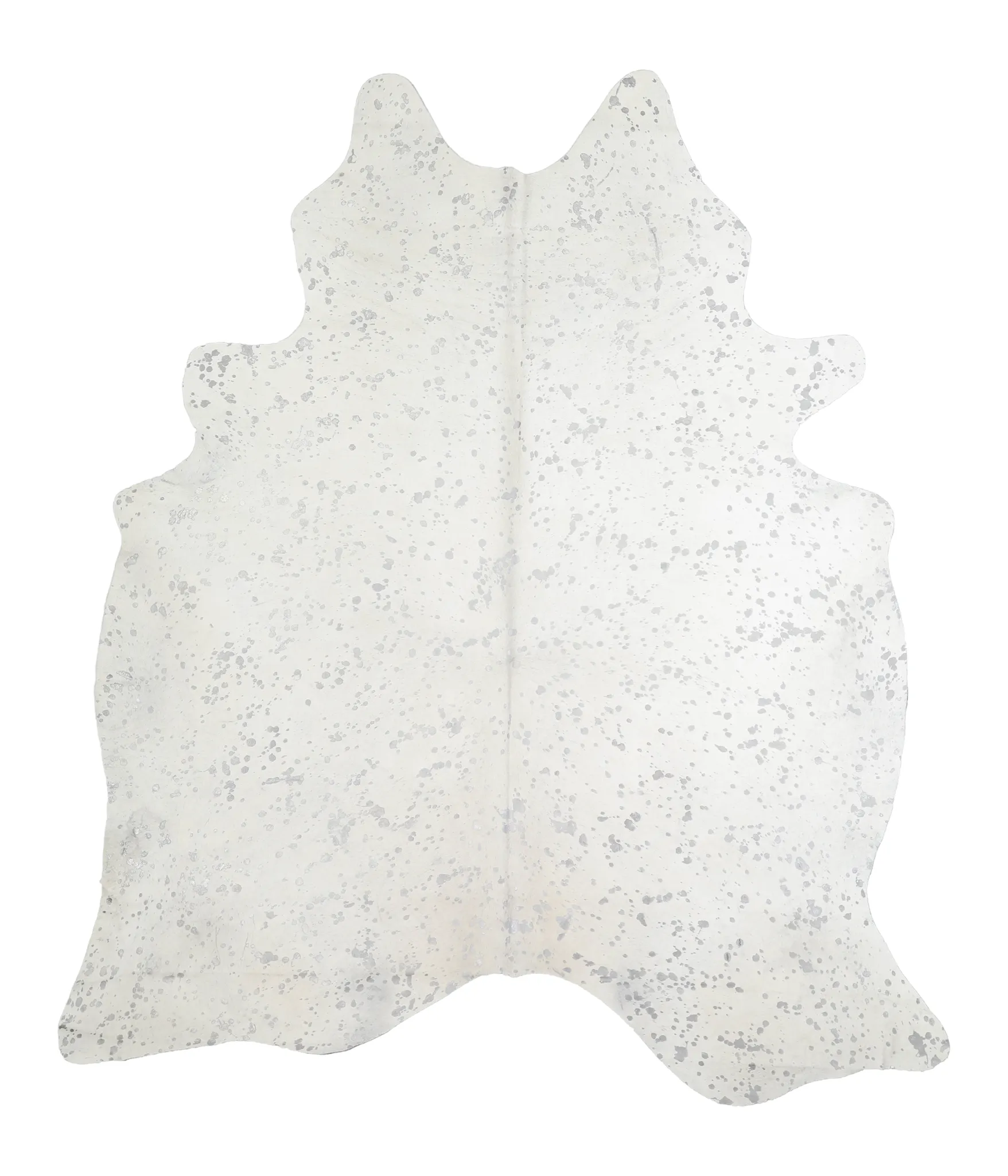 Metallic Silver White XX-Large Brazilian Cowhide Rug 7'11"H x 6'9"W #A20256 by Hudson Hides