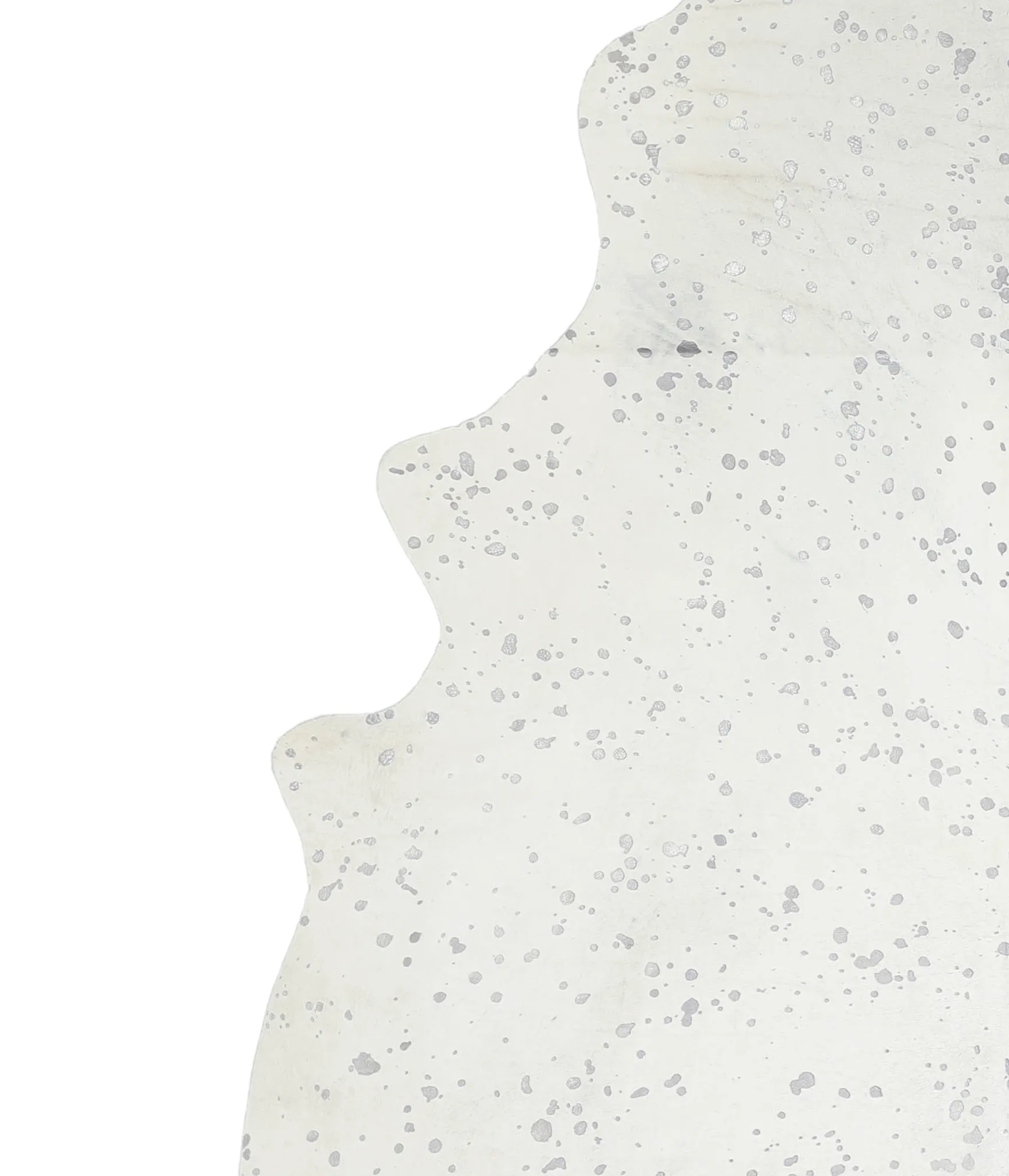 Metallic Silver White XX-Large Brazilian Cowhide Rug 8'1"H x 7'0"W #A20250 by Hudson Hides