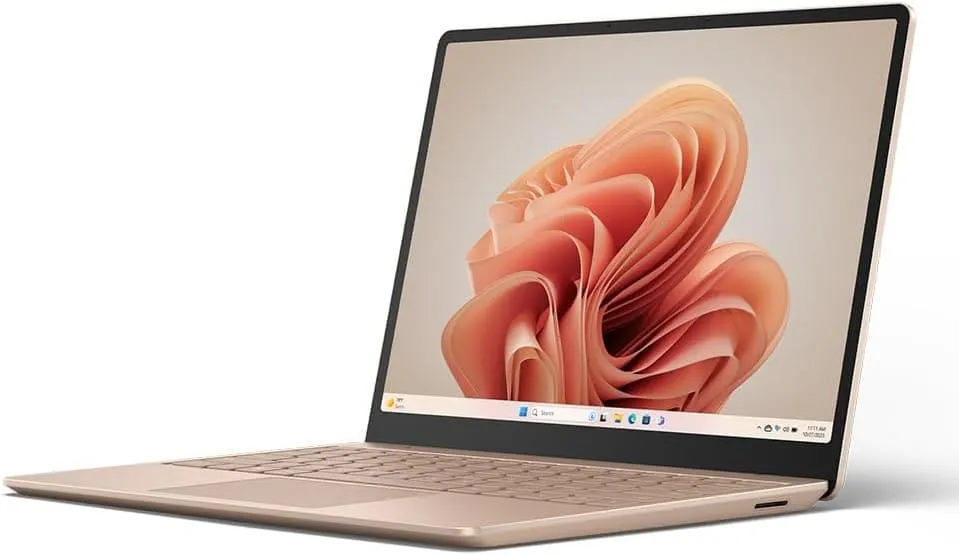 Microsoft Surface Laptop Go 3 - 12.4” Touchscreen, Intel Core i5, 8GB RAM, 256GB SSD, Sandstone, Windows 11 Home (2023 Model)
