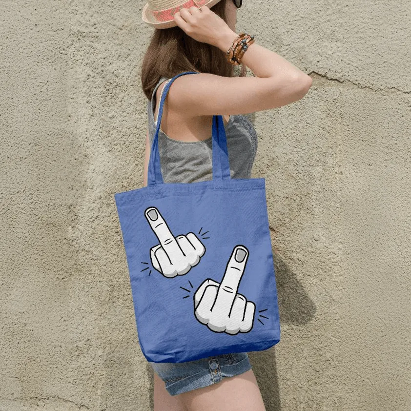 Middle Finger  Tote Bags