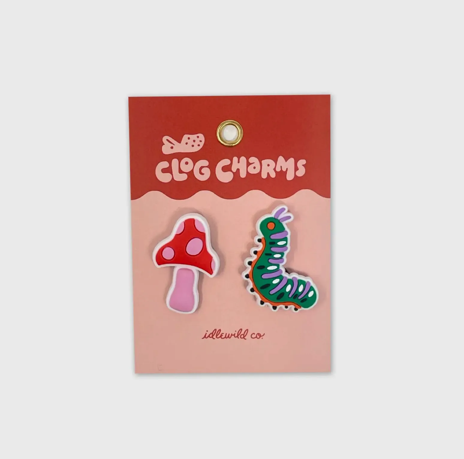Mushroom & Caterpillar Clog Charms
