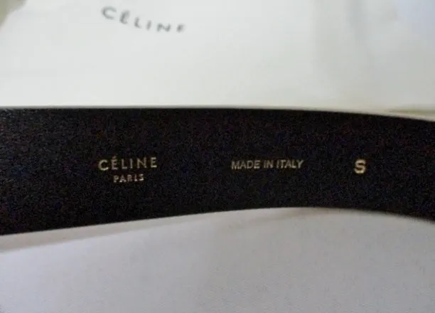 NEW NWT CELINE PARIS Leather Beige Taupe Belt S Beige Tan NIB