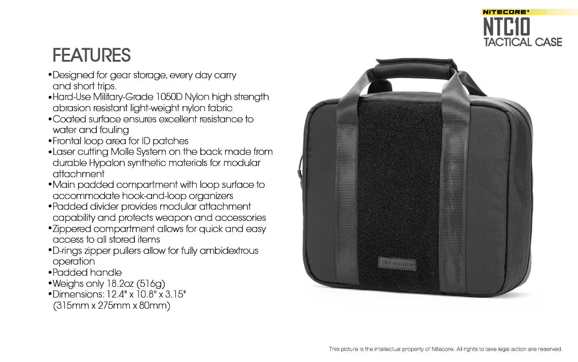 NITECORE GEAR STORAGE TACTICAL CASE (NTC10)