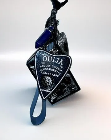 Ouija Board Keychain with Wristlet and Spooky Charms