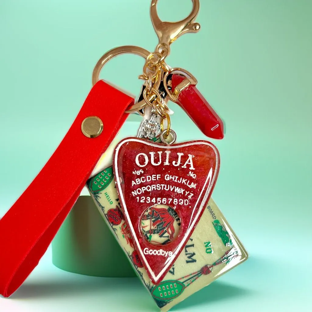 Ouija Board Keychain with Wristlet and Spooky Charms