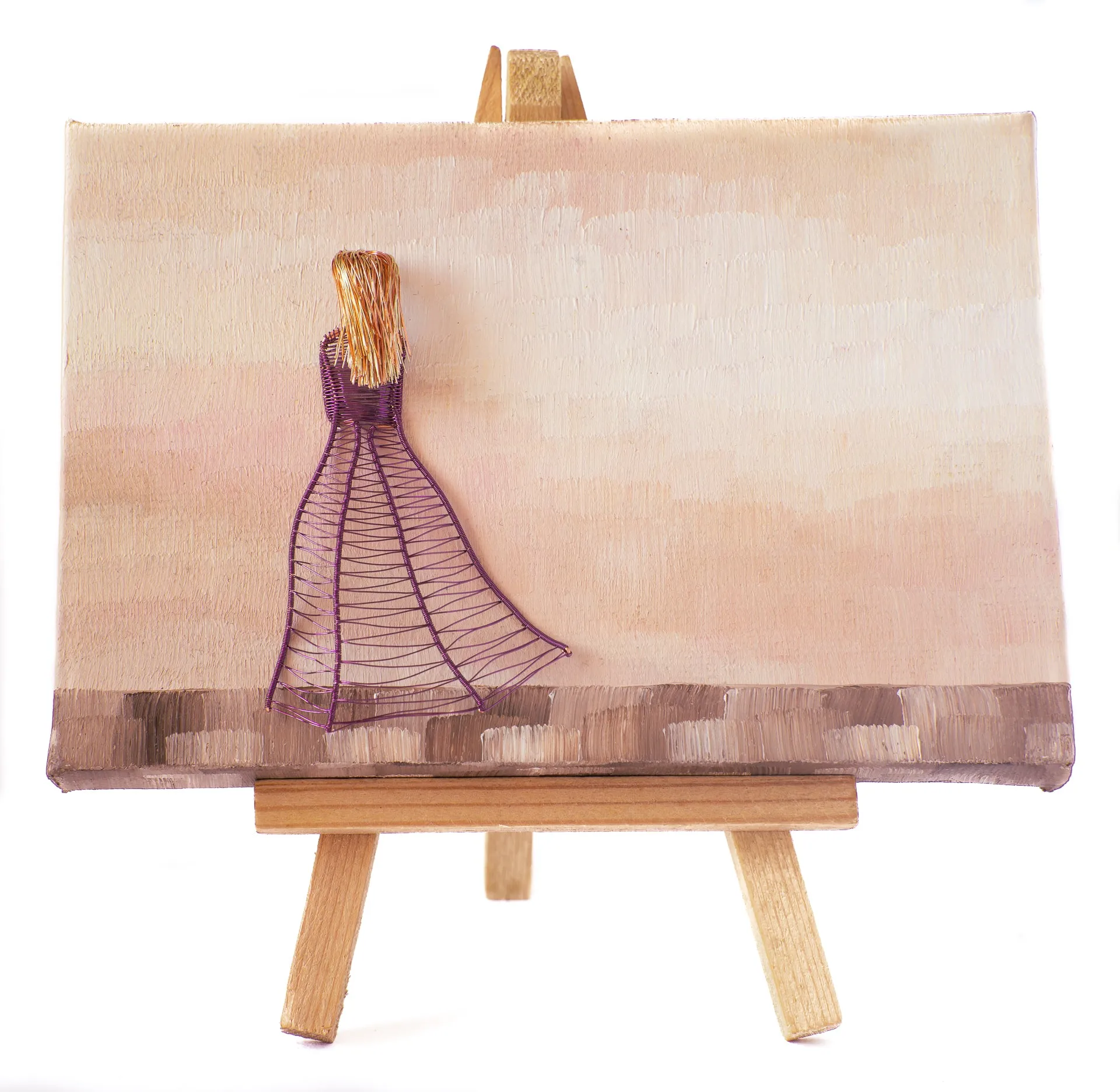 Personalised Mini Wireart Girl: Purple Dress, Autumn