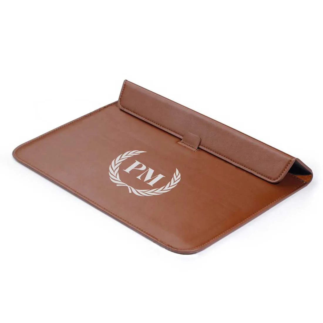 Personalized Laptop Cover For Men - Add Your Initial Leaves Crown