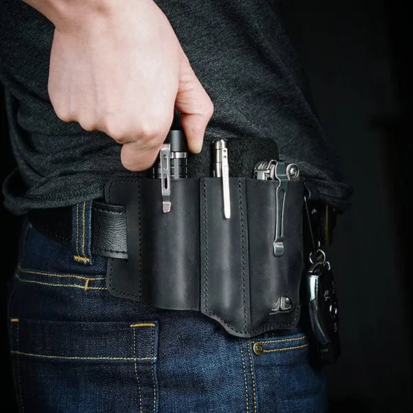 PJ29 Multitool Belt Sheath, EDC Leather Belt Organizer