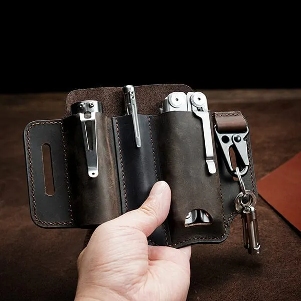 PJ29 Multitool Belt Sheath, EDC Leather Belt Organizer