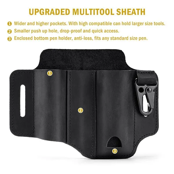 PJ29 Multitool Belt Sheath, EDC Leather Belt Organizer