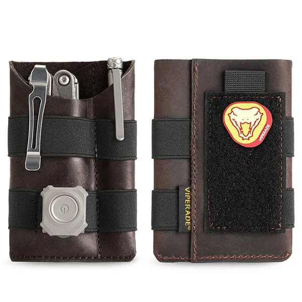 PL5 Pocket Organizer Leather Sheath, EDC Organizer with DIY Patch Area
