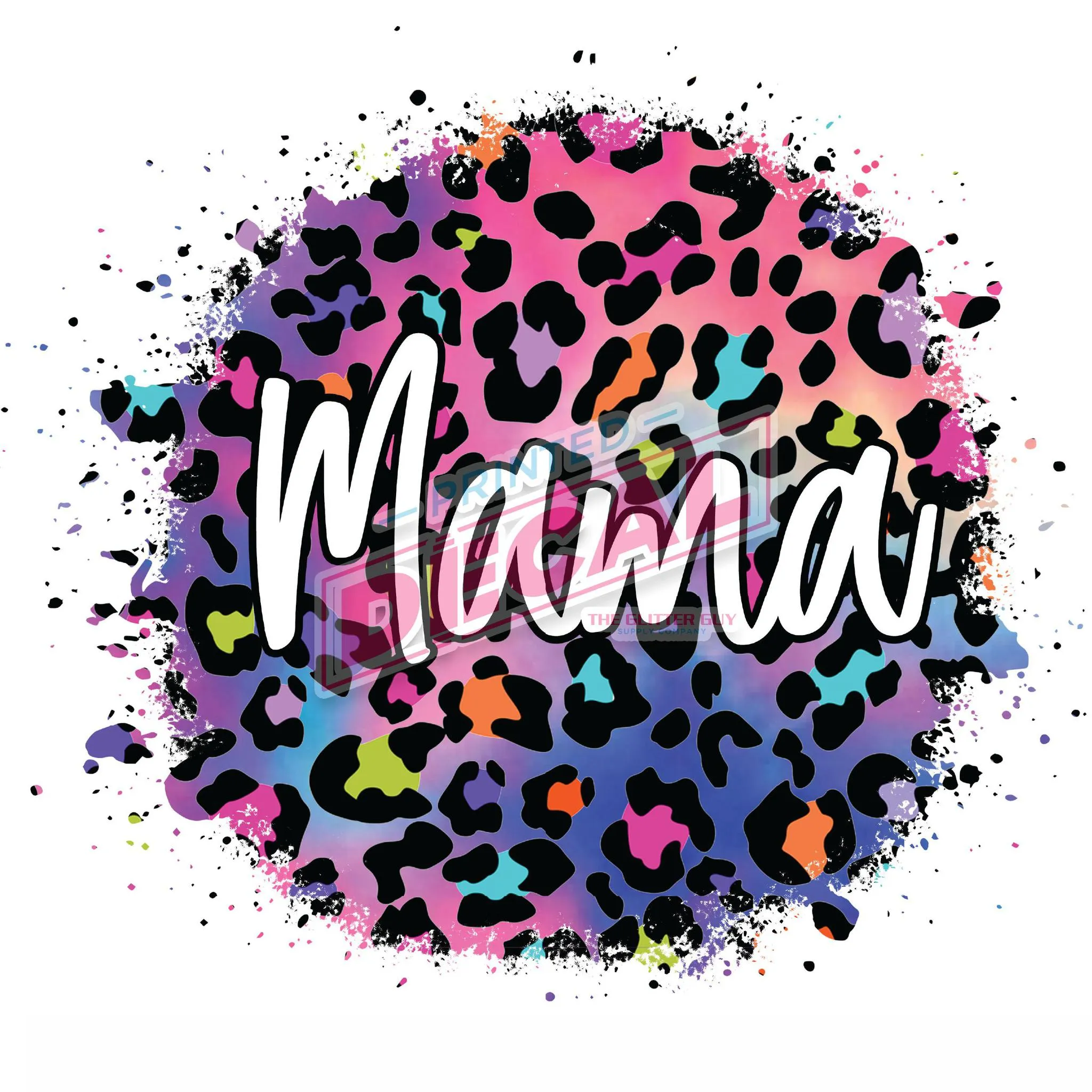 Printed Decal - Mama Cheetah Splash