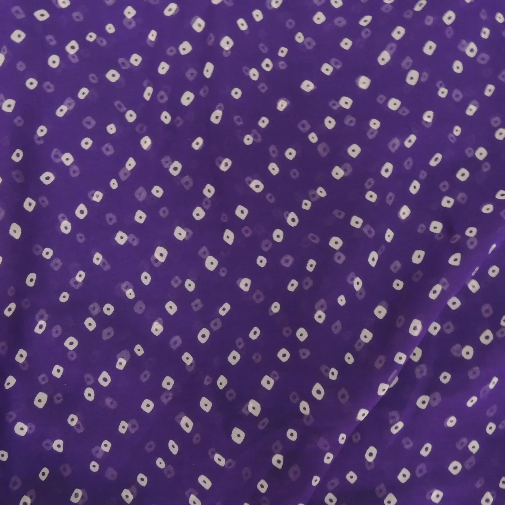 Purple Bandhani Georgette Printed Fabric