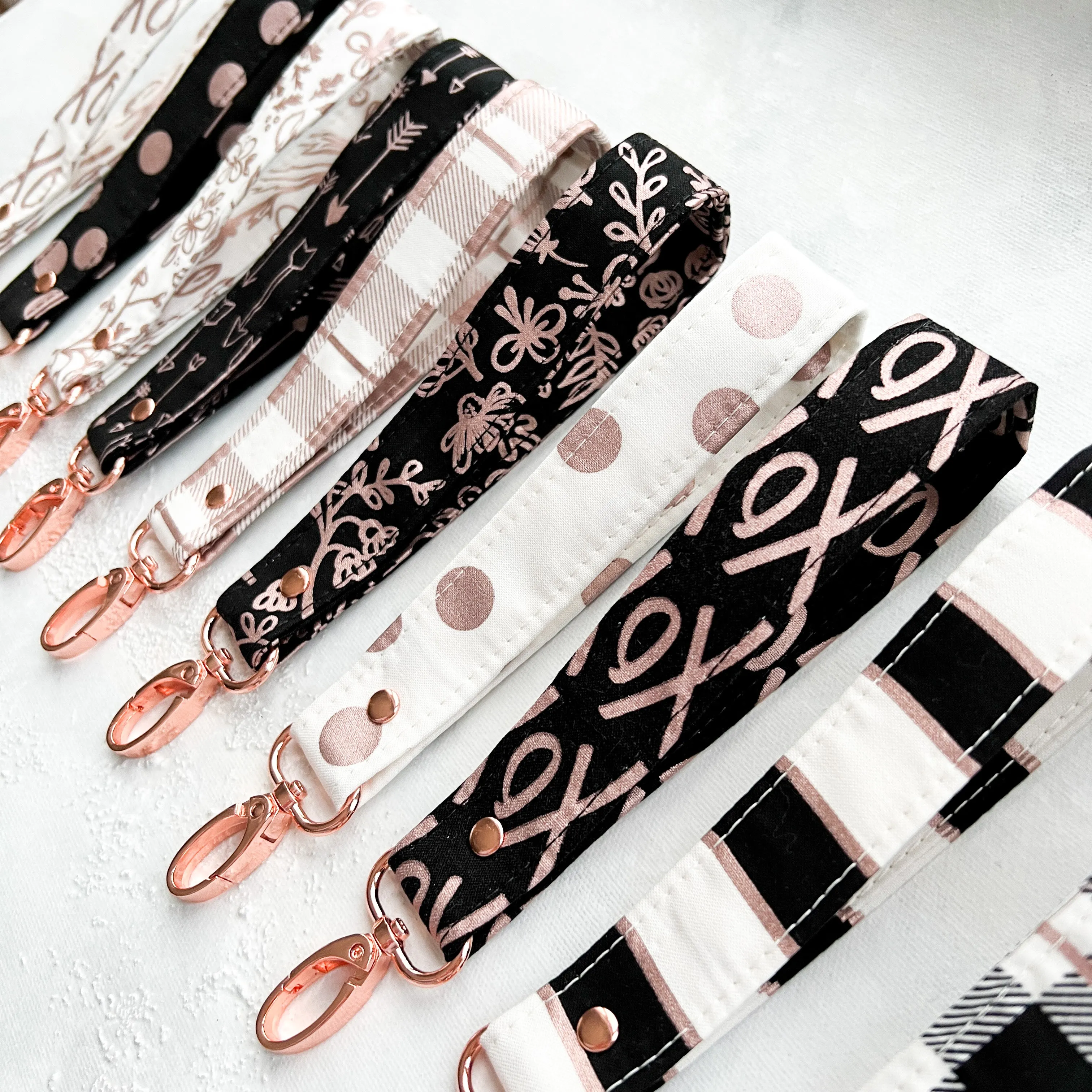 Rose Gold Collection Fabric Keychain Wristlet