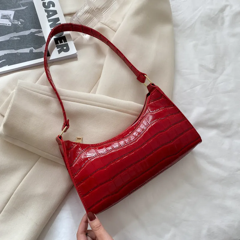 Stephanie  Kleine Schultertasche mit Krokodil-Muster