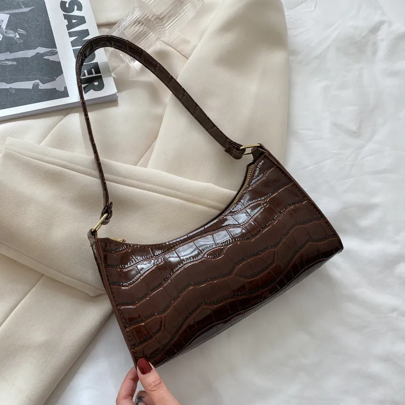 Stephanie  Kleine Schultertasche mit Krokodil-Muster