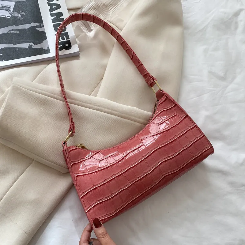 Stephanie  Kleine Schultertasche mit Krokodil-Muster