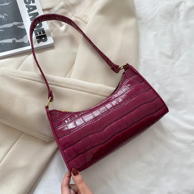 Stephanie  Kleine Schultertasche mit Krokodil-Muster