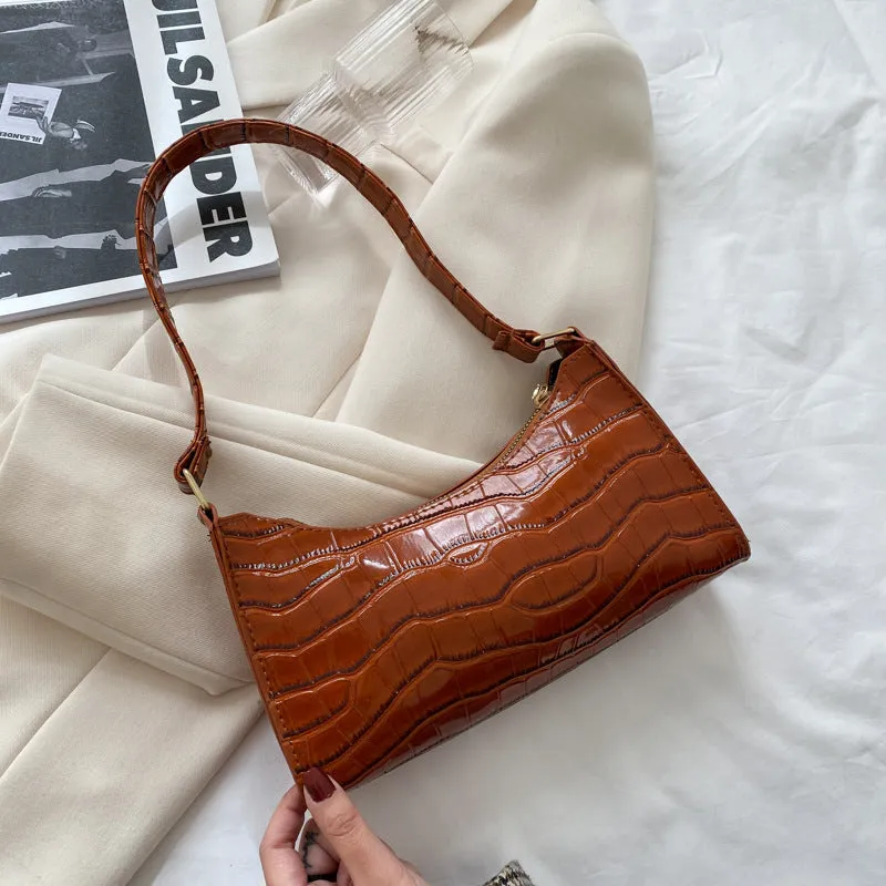 Stephanie  Kleine Schultertasche mit Krokodil-Muster