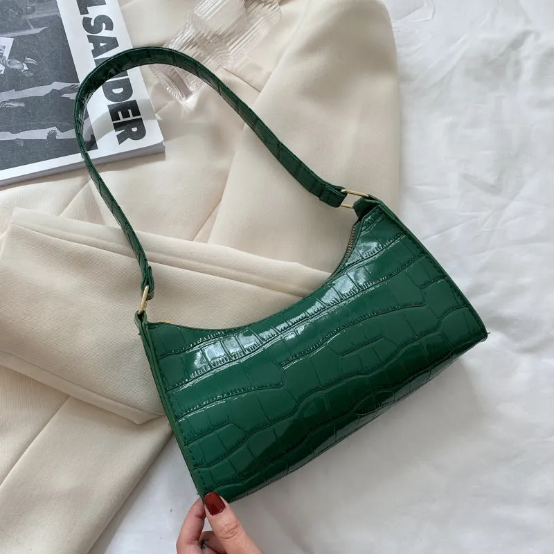 Stephanie  Kleine Schultertasche mit Krokodil-Muster