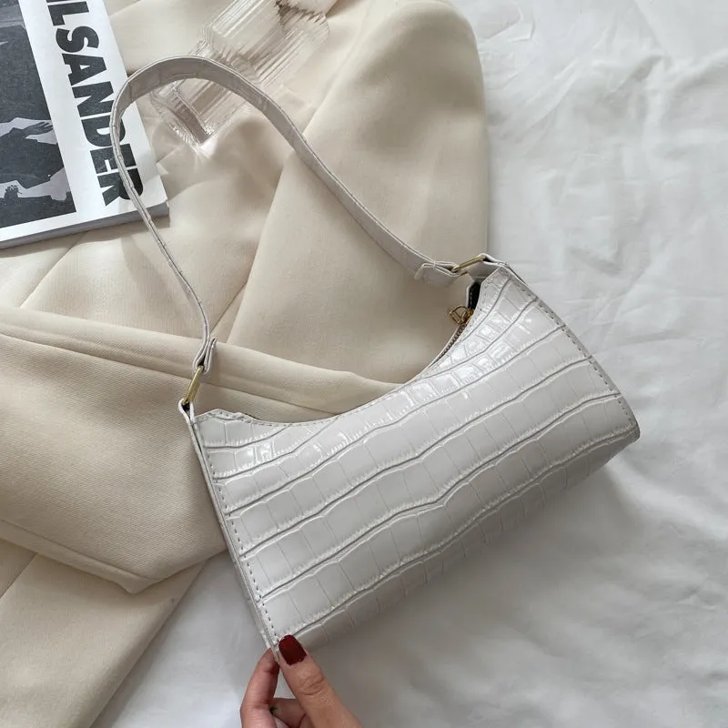 Stephanie  Kleine Schultertasche mit Krokodil-Muster