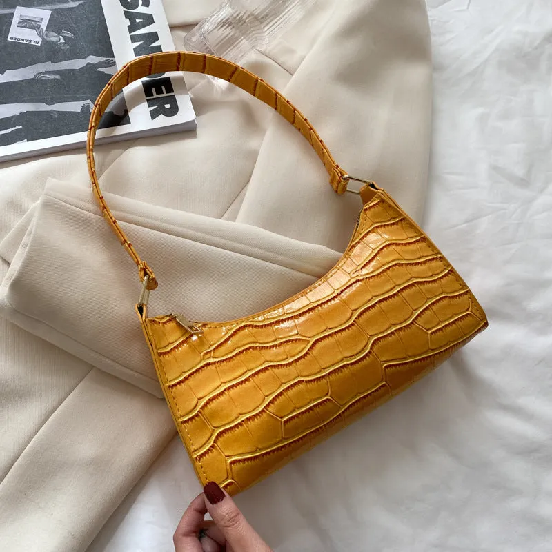 Stephanie  Kleine Schultertasche mit Krokodil-Muster