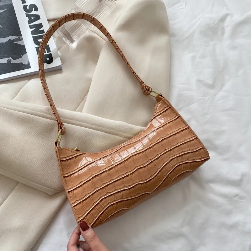 Stephanie  Kleine Schultertasche mit Krokodil-Muster