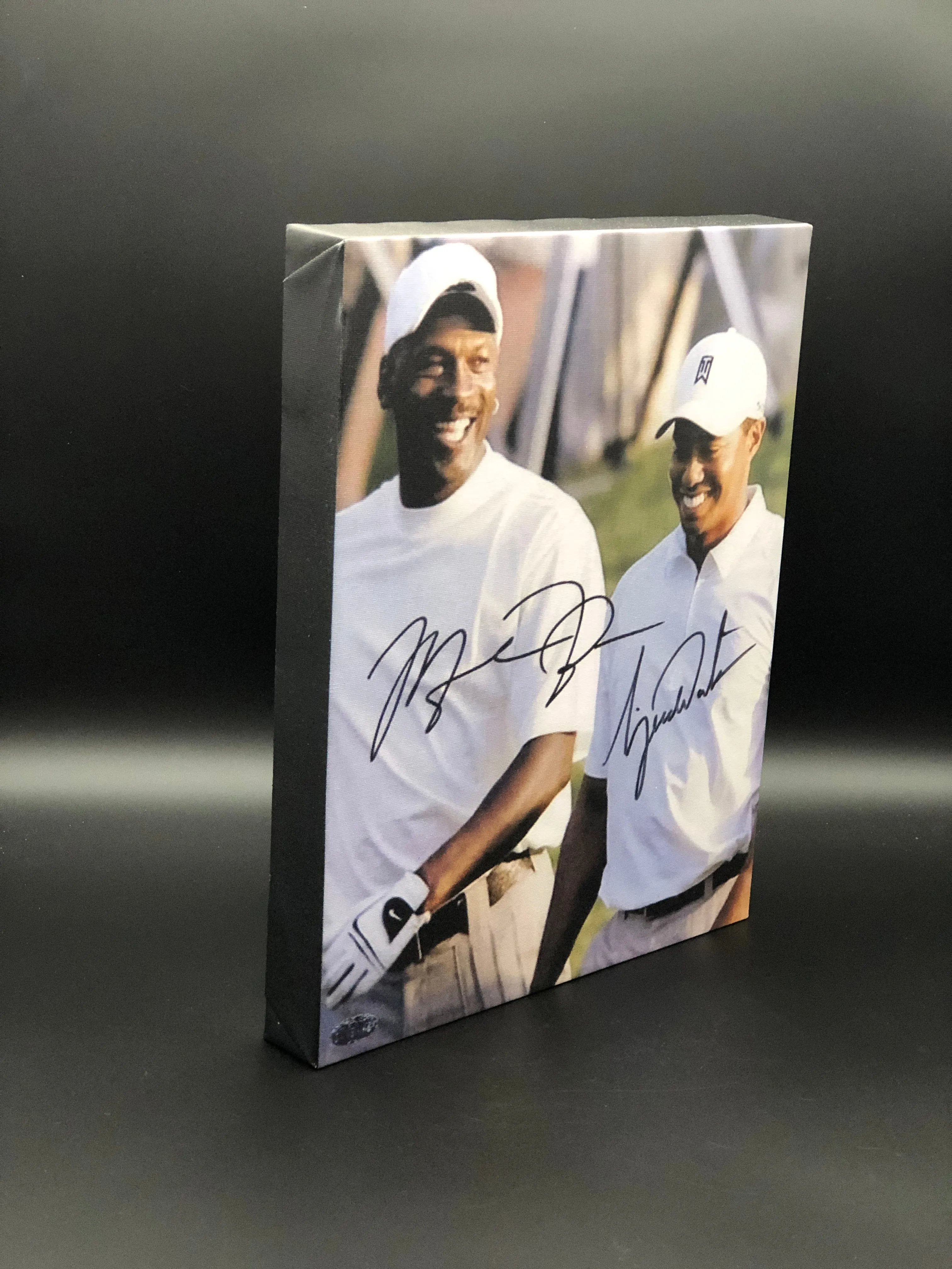 Tiger Woods & Michael Jordan Facsimile Autograph 11x14 Canvas Print Wall Art