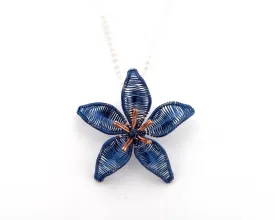 Wireart Lily Pendant, Dark Blue