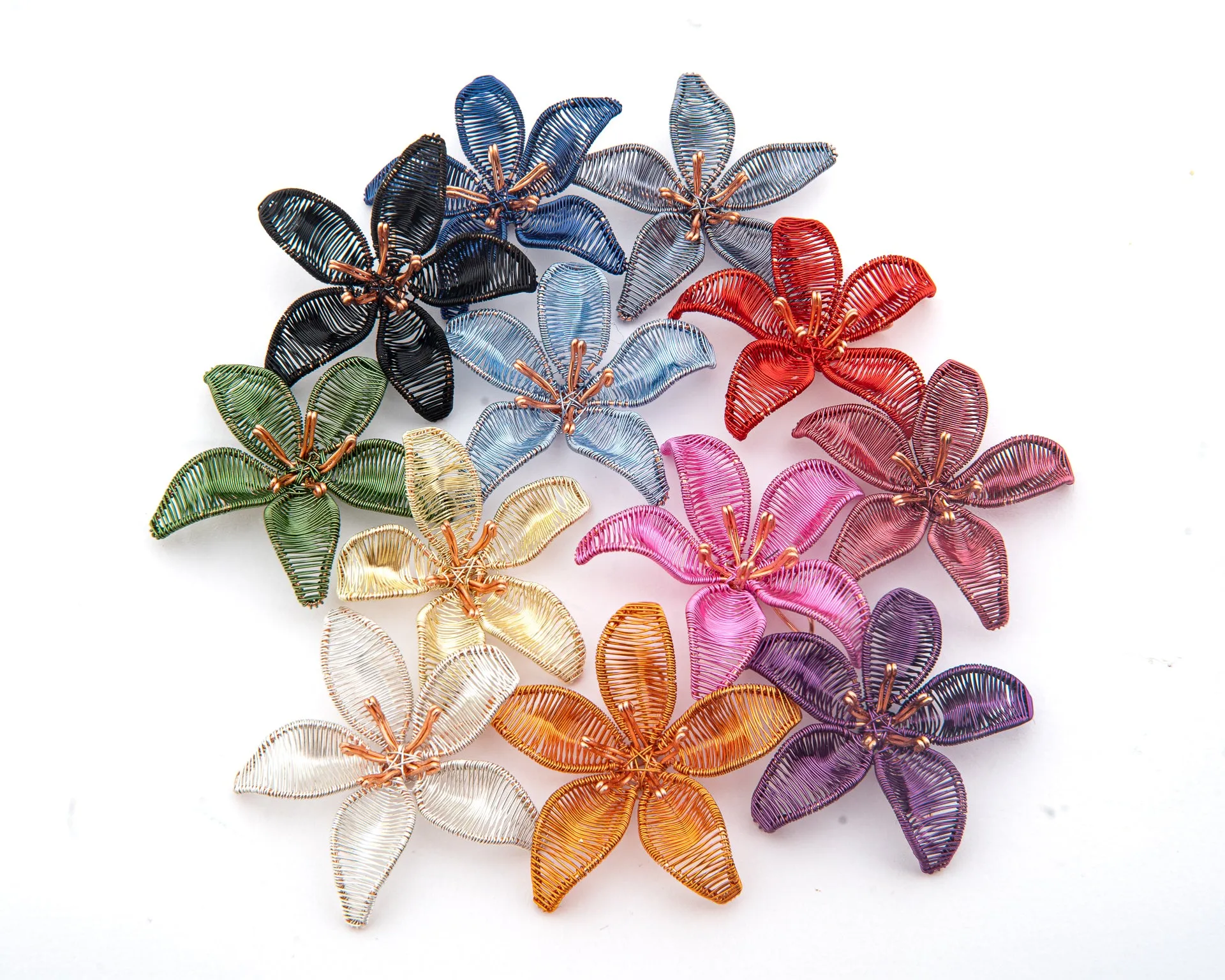 Wireart Lily Pendant, Wine Red