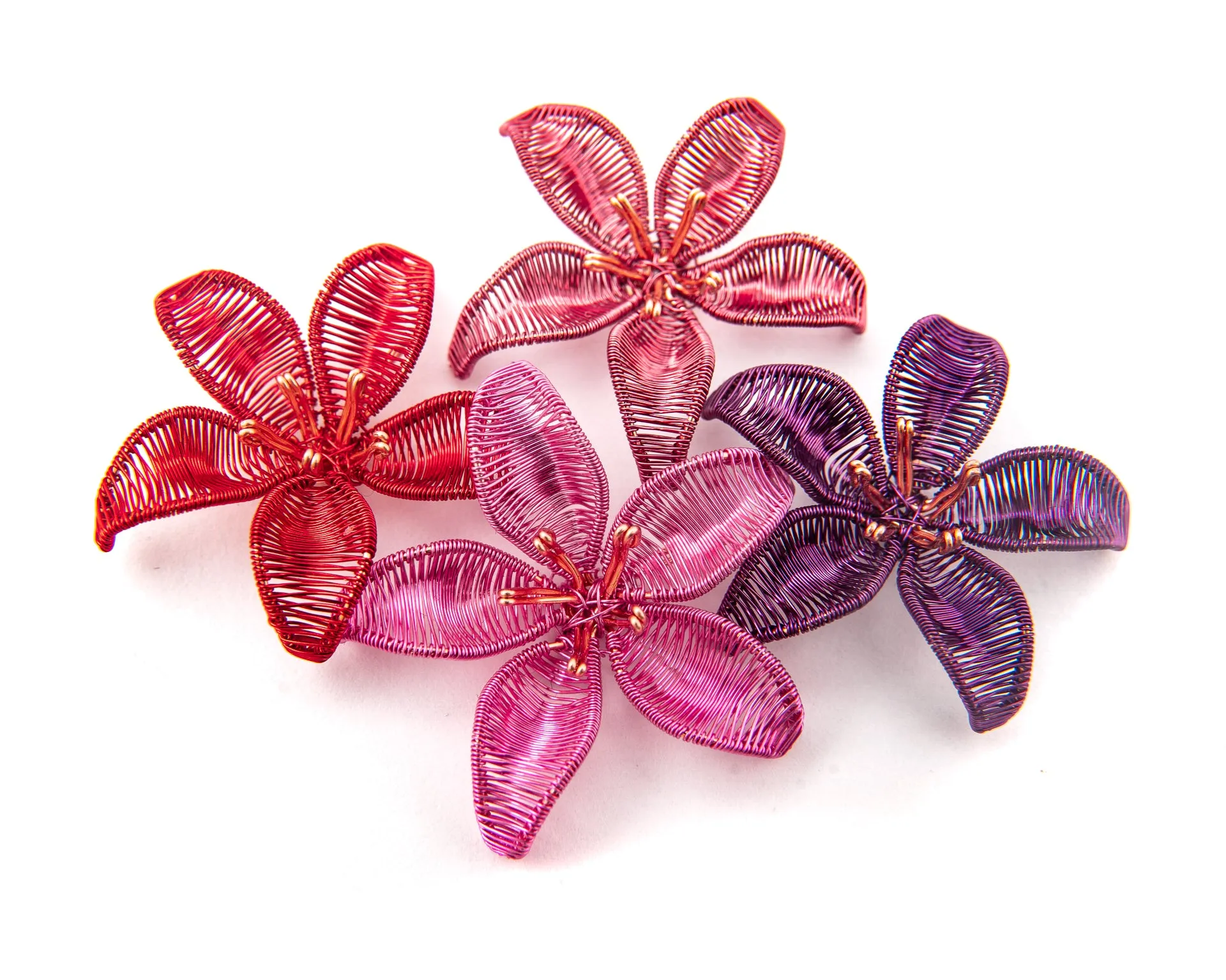 Wireart Lily Pendant, Wine Red