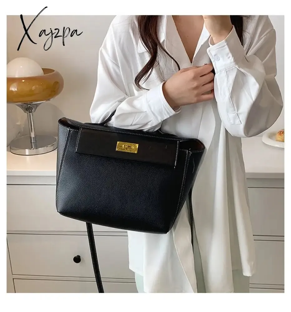 Xajzpa - Luxury Women Bag Large Capacity Female Tote Fashion Brand Handbag High Quality PU Leather Shoulder Messenger Ladies Crossbody