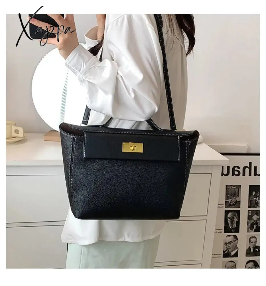 Xajzpa - Luxury Women Bag Large Capacity Female Tote Fashion Brand Handbag High Quality PU Leather Shoulder Messenger Ladies Crossbody
