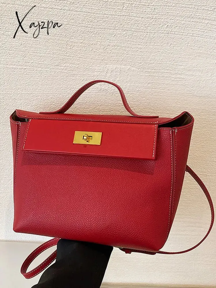 Xajzpa - Luxury Women Bag Large Capacity Female Tote Fashion Brand Handbag High Quality PU Leather Shoulder Messenger Ladies Crossbody