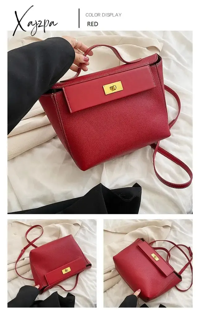 Xajzpa - Luxury Women Bag Large Capacity Female Tote Fashion Brand Handbag High Quality PU Leather Shoulder Messenger Ladies Crossbody