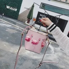 Xajzpa - quality Fashion Designer Fashion Flamingo Bucket bag Women PU Leaather Handbags Female Ladies Shoulder Bags sac a main femme Crossbody Bag